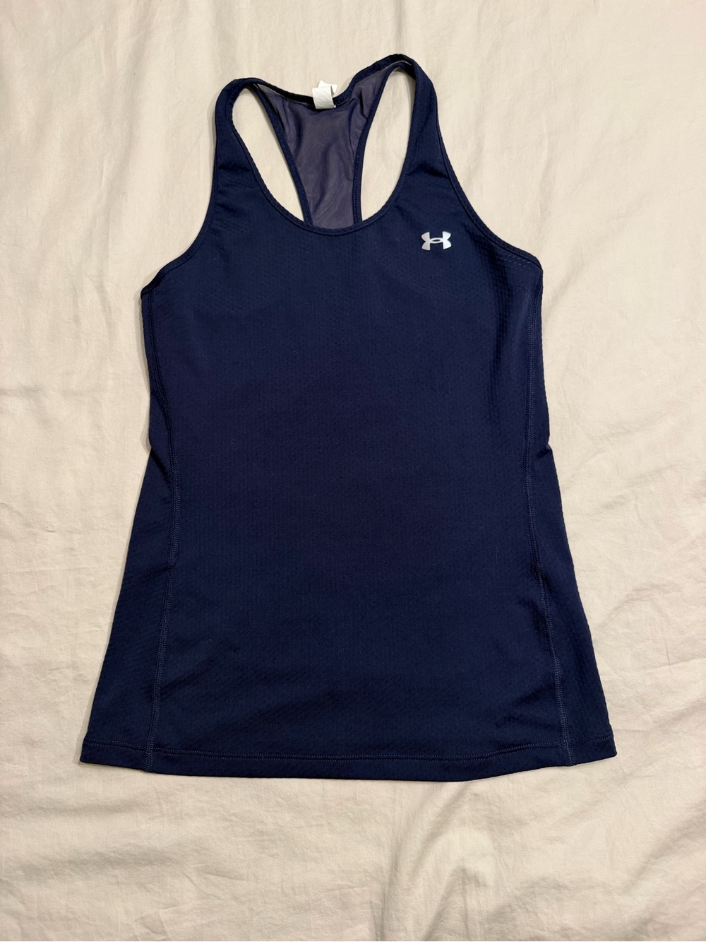 Under Armour HeatGear Fitted Racerback Tank Top XS Navy